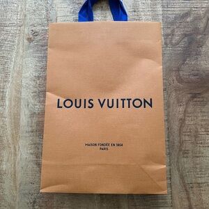 Louis Vuitton Tangerine Bag with Navy Handles